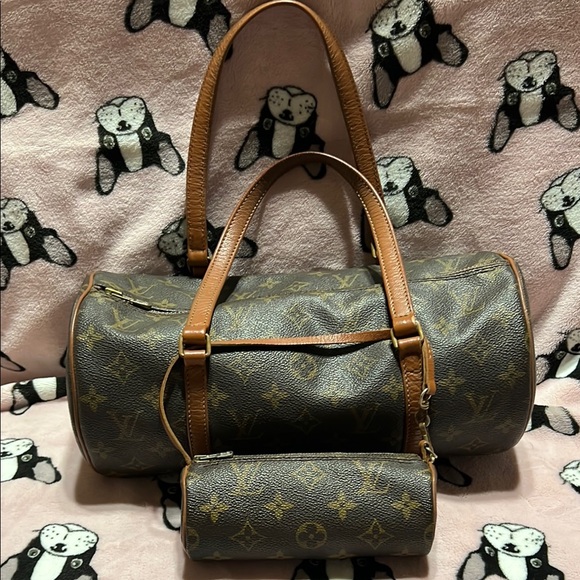 Louis Vuitton Monogram Handbag and Pouch Set Papillion - Picture 1 of 12